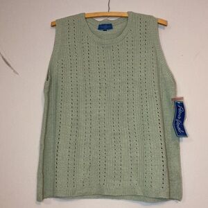 Dead stock sage green sleeveless knit top / vest